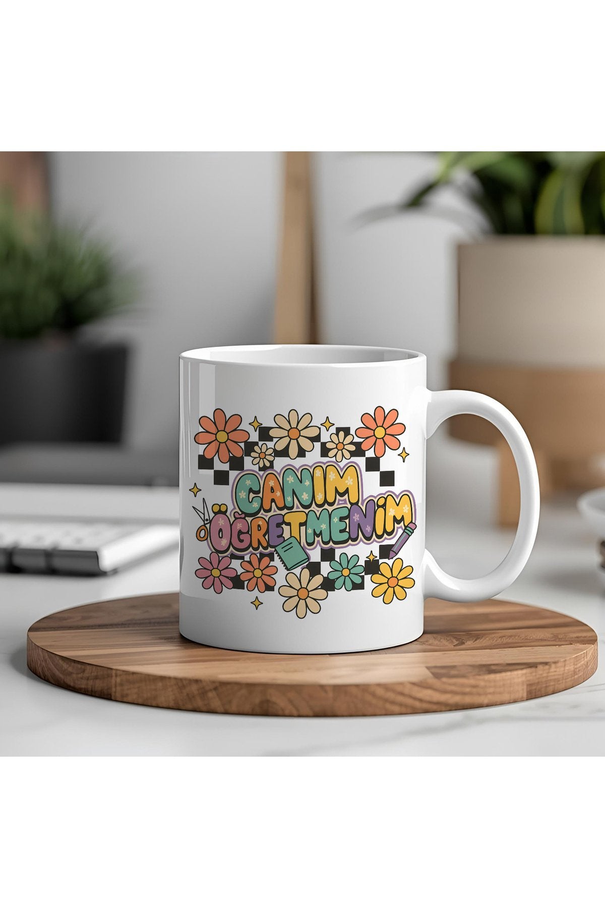 Canım Öğretmenim Yazılı Beyaz Kupa Bardak – Öğretmenler Günü Hediyesi, Kişiye Özel Bardak